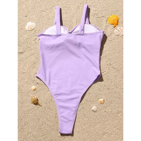 Sleeveless Solid Color Ruffled Sexy Slim One-Piece Swimwear Sleeveless Solid Color Ruffled Sexy Slim One-Piece Swimwear
