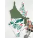 Deep V-Neck Monstera Ceriman Split-Joint One-Piece Swimwear Deep V-Neck Monstera Ceriman Split-Joint One-Piece Swimwear