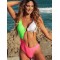 Belly-Hollow Color-Block Sleeveless Backless One-Piece Monokini Swimwear