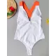 Deep V-Neck Solid Color Sexy Slim Backless One-Piece Swimwear Deep V-Neck Solid Color Sexy Slim Backless One-Piece Swimwear