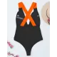 Deep V-Neck Solid Color Sexy Slim Backless One-Piece Swimwear Deep V-Neck Solid Color Sexy Slim Backless One-Piece Swimwear