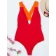 Deep V-Neck Solid Color Sexy Slim Backless One-Piece Swimwear Deep V-Neck Solid Color Sexy Slim Backless One-Piece Swimwear