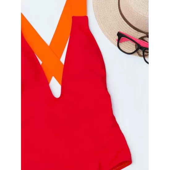 Deep V-Neck Solid Color Sexy Slim Backless One-Piece Swimwear Deep V-Neck Solid Color Sexy Slim Backless One-Piece Swimwear