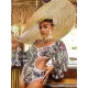Belly-Hollow V-Neck Floral Flared Sleeves One-Piece Monokini Swimwear Belly-Hollow V-Neck Floral Flared Sleeves One-Piece Monokini Swimwear