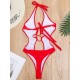 Belly-Hollow Halterneck Hollow Bandage Backless One-Piece Monokini Swimwear Belly-Hollow Halterneck Hollow Bandage Backless One-Piece Monokini Swimwear