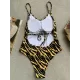 Spaghetti-Neck Tiger Print Backless Sey Slim One-Piece Swimwear Spaghetti-Neck Tiger Print Backless Sey Slim One-Piece Swimwear