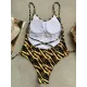 Spaghetti-Neck Tiger Print Backless Sey Slim One-Piece Swimwear Spaghetti-Neck Tiger Print Backless Sey Slim One-Piece Swimwear