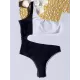 One-Shoulder Color-Block Belly-Hollow Fashion One-Piece Swimwear One-Shoulder Color-Block Belly-Hollow Fashion One-Piece Swimwear