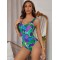 Cute Fruit Print U-Neck Sexy Slim Backless One-Piece Swimwear