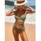 Solid Color Hollow Bandage One-Piece Swimwear