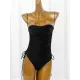 Solid Color Adjustable Lace-Up One-Piece Swimwear Solid Color Adjustable Lace-Up One-Piece Swimwear