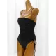 Solid Color Adjustable Lace-Up One-Piece Swimwear Solid Color Adjustable Lace-Up One-Piece Swimwear