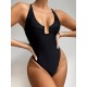 Sexy U-Neck Solid Color One-Piece Swimwear Sexy U-Neck Solid Color One-Piece Swimwear