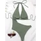 Sexy Triangle Hollow Solid One-Piece Swimwear Sexy Triangle Hollow Solid One-Piece Swimwear