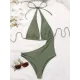 Sexy Triangle Hollow Solid One-Piece Swimwear Sexy Triangle Hollow Solid One-Piece Swimwear