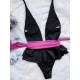 Plunging Contrast Color Bandage Falbala One-Piece Swimwear Plunging Contrast Color Bandage Falbala One-Piece Swimwear