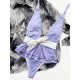 Plunging Contrast Color Bandage Falbala One-Piece Swimwear Plunging Contrast Color Bandage Falbala One-Piece Swimwear