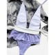 Plunging Contrast Color Bandage Falbala One-Piece Swimwear Plunging Contrast Color Bandage Falbala One-Piece Swimwear