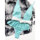 Plunging Contrast Color Bandage Falbala One-Piece Swimwear Plunging Contrast Color Bandage Falbala One-Piece Swimwear