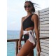 One-Shoulder Belly-Hollow Bandage Split-Joint One-Piece Swimsuit One-Shoulder Belly-Hollow Bandage Split-Joint One-Piece Swimsuit