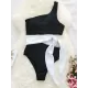 One-Shoulder Belly-Hollow Bandage Split-Joint One-Piece Swimsuit One-Shoulder Belly-Hollow Bandage Split-Joint One-Piece Swimsuit