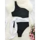 One-Shoulder Belly-Hollow Bandage Split-Joint One-Piece Swimsuit One-Shoulder Belly-Hollow Bandage Split-Joint One-Piece Swimsuit