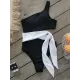 One-Shoulder Belly-Hollow Bandage Split-Joint One-Piece Swimsuit One-Shoulder Belly-Hollow Bandage Split-Joint One-Piece Swimsuit