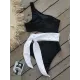 One-Shoulder Belly-Hollow Bandage Split-Joint One-Piece Swimsuit One-Shoulder Belly-Hollow Bandage Split-Joint One-Piece Swimsuit