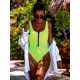 Solid Color Zipper Backless One-Piece Swimwear Solid Color Zipper Backless One-Piece Swimwear