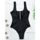 Solid Color Zipper Backless One-Piece Swimwear Solid Color Zipper Backless One-Piece Swimwear
