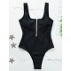 Solid Color Zipper Backless One-Piece Swimwear Solid Color Zipper Backless One-Piece Swimwear