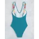 Solid Color V-Neck Decoration One-Piece Swimwear Solid Color V-Neck Decoration One-Piece Swimwear