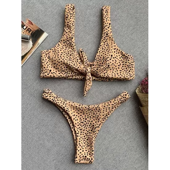 Leopard Print Backless One-Piece Swimsuit Leopard Print Backless One-Piece Swimsuit