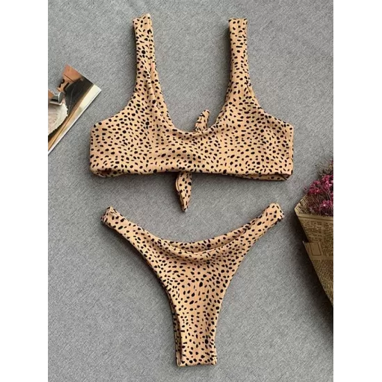 Leopard Print Backless One-Piece Swimsuit Leopard Print Backless One-Piece Swimsuit
