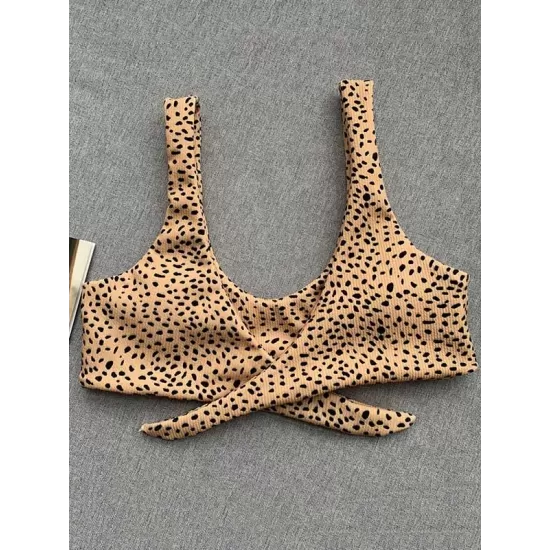 Leopard Print Backless One-Piece Swimsuit Leopard Print Backless One-Piece Swimsuit