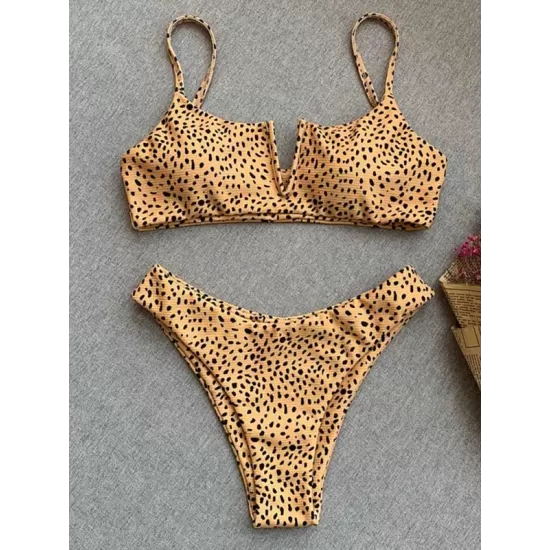 Leopard Print Backless One-Piece Swimsuit Leopard Print Backless One-Piece Swimsuit