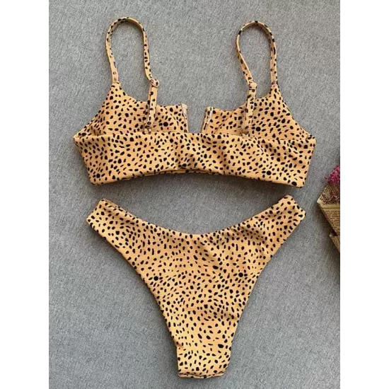 Leopard Print Backless One-Piece Swimsuit Leopard Print Backless One-Piece Swimsuit