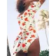 Short Sleeve V Neck One-Piece Swimwear Short Sleeve V Neck One-Piece Swimwear