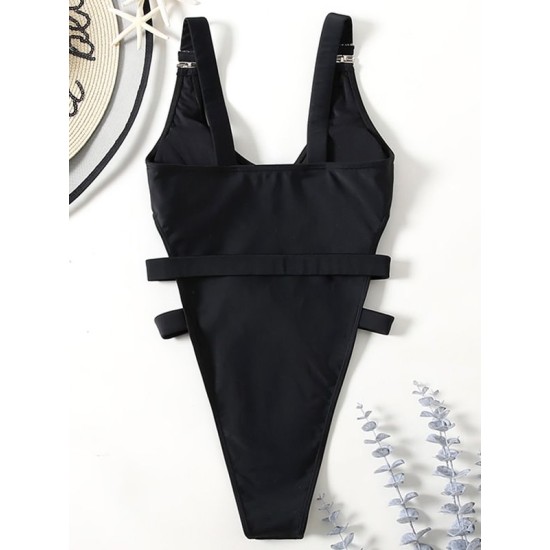 Sexy Sleeveless Split-Joint Hollow Monokini Swimwear Sexy Sleeveless Split-Joint Hollow Monokini Swimwear