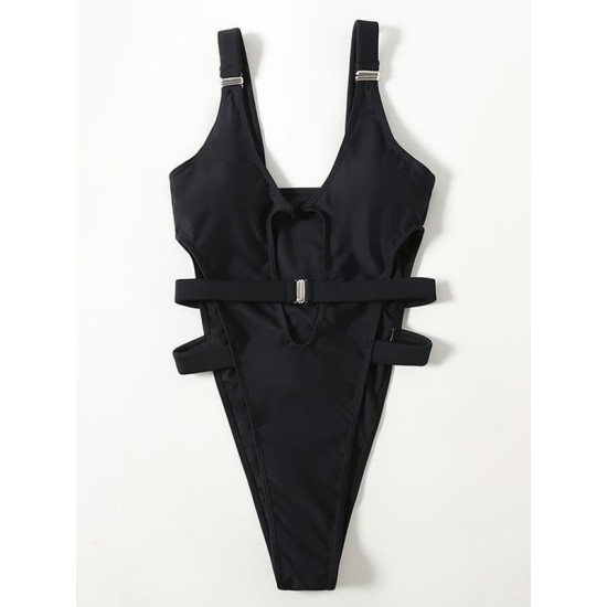 Sexy Sleeveless Split-Joint Hollow Monokini Swimwear Sexy Sleeveless Split-Joint Hollow Monokini Swimwear