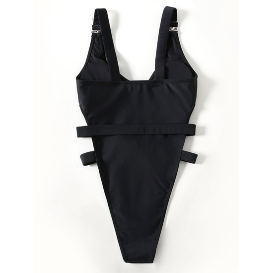 Sexy Sleeveless Split-Joint Hollow Monokini Swimwear Sexy Sleeveless Split-Joint Hollow Monokini Swimwear