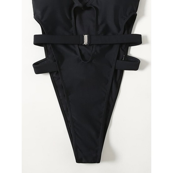 Sexy Sleeveless Split-Joint Hollow Monokini Swimwear Sexy Sleeveless Split-Joint Hollow Monokini Swimwear