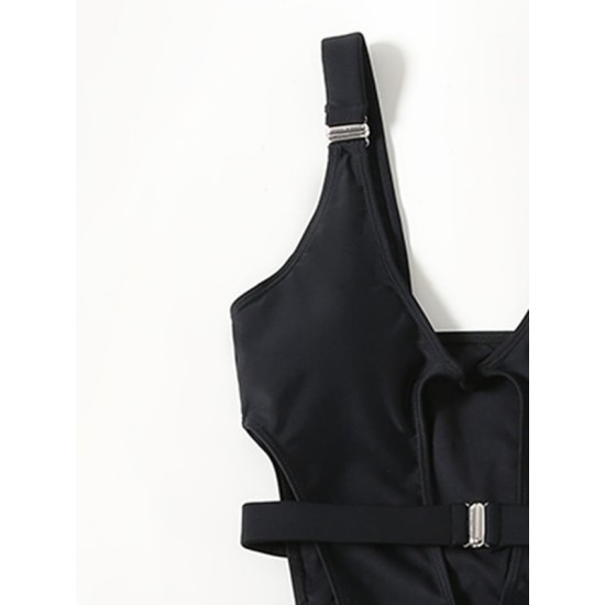 Sexy Sleeveless Split-Joint Hollow Monokini Swimwear Sexy Sleeveless Split-Joint Hollow Monokini Swimwear