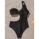 One-Shoulder Cropped Hollow One-Piece Swimwear One-Shoulder Cropped Hollow One-Piece Swimwear