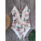 V-Neck Lace Spaghetti-Neck One-Piece Swimwear