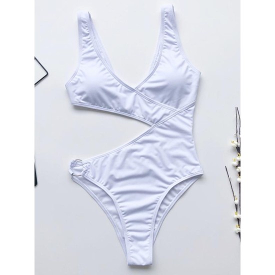 V-Neck Hollow Circular Ring One-Piece Swimwear V-Neck Hollow Circular Ring One-Piece Swimwear