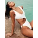 V-Neck Hollow Circular Ring One-Piece Swimwear V-Neck Hollow Circular Ring One-Piece Swimwear