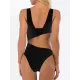 V-Neck Hollow Circular Ring One-Piece Swimwear V-Neck Hollow Circular Ring One-Piece Swimwear