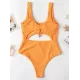 Striped Print Backless One-Piece Swimwear Striped Print Backless One-Piece Swimwear
