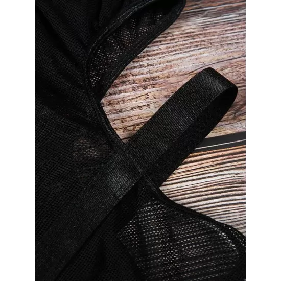 Net Yarn Split-Joint Bandage One-Piece Teddy Lingerie Net Yarn Split-Joint Bandage One-Piece Teddy Lingerie